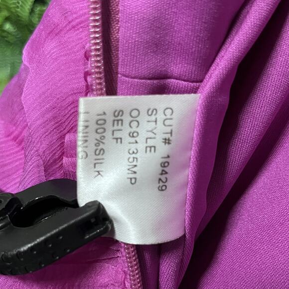 TADASHI SHOJI Dress Women 4P Pink Fitted 100% Silk Ruched Pleated Cocktail 2772 - Picture 5 of 9